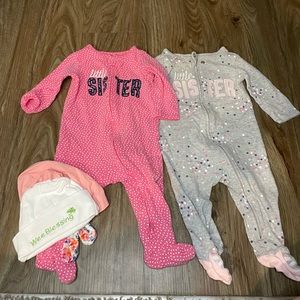 6 month little sister bundle with hats included!